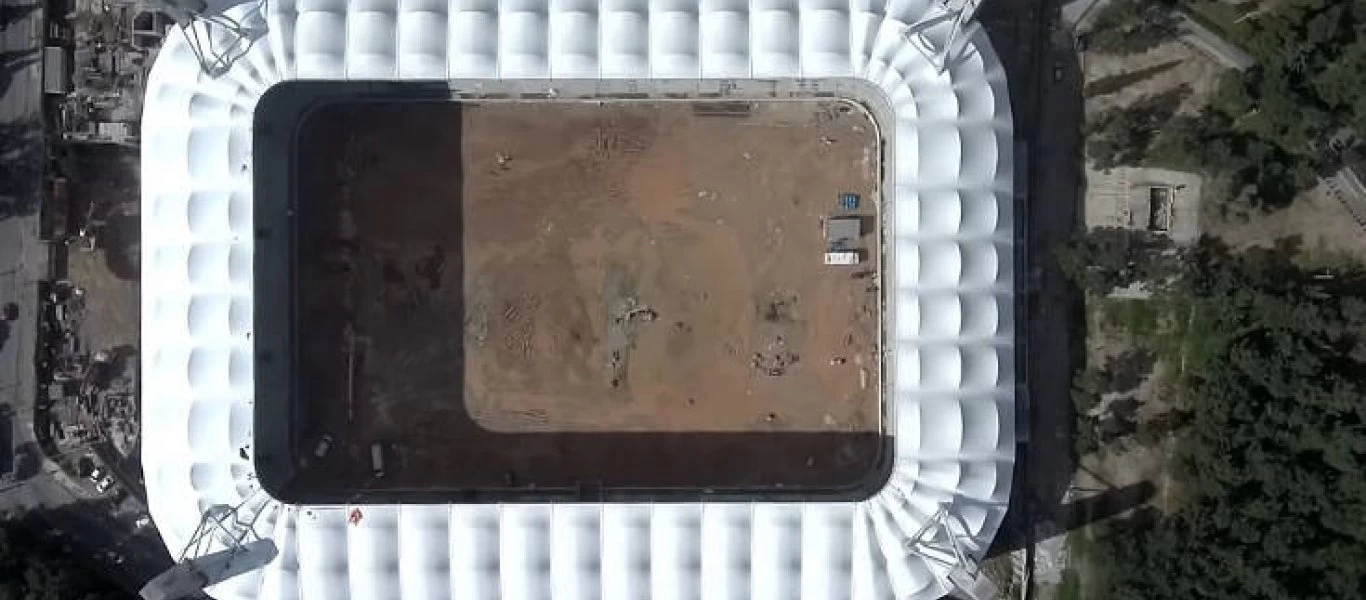 Σκεπάστηκε πλήρως η «Αγιά Σοφιά» και οι εικόνες από το γήπεδο της ΑΕΚ καθηλώνουν (βίντεο)